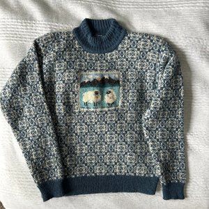 Vintage 80s Woolrich Women's Wool Blend Mock Neck Sweater